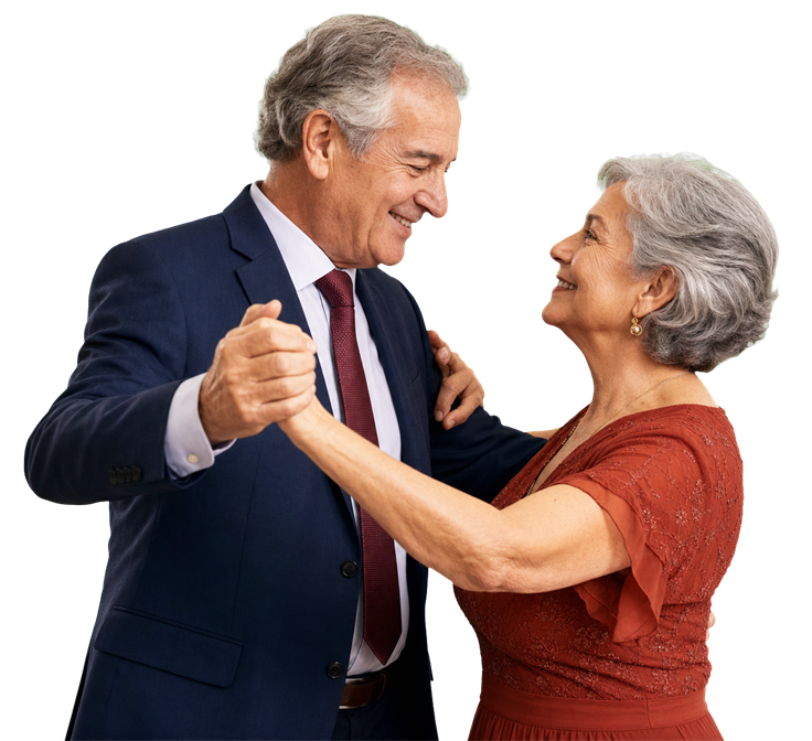 Pareja mayor bailando